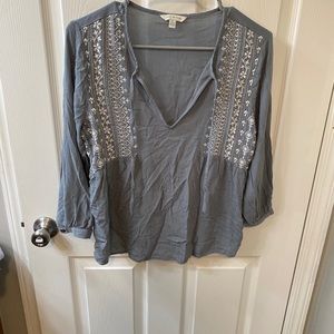 Lucky brand grey/blue blouse